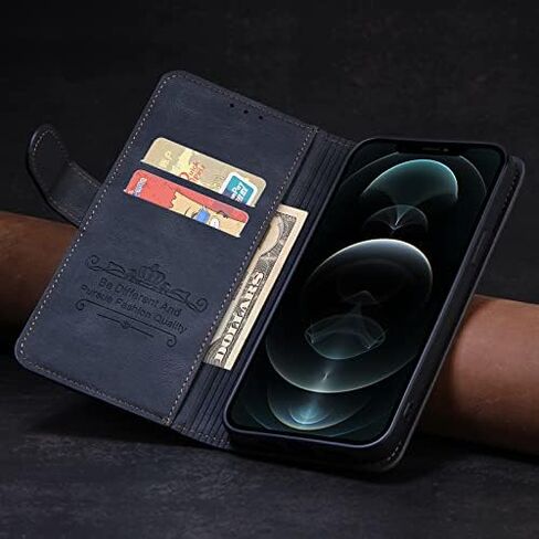 Case for iPhone 13 Pro Max, Luxury Flip Wallet Style Phone Case with Card Holder for iPhone 13 Pro Max 5G (6.7" 2021 Release), Gray-A in Kuwait