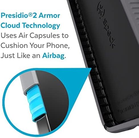 Speck Products Presidio2 Grip Samsung Galaxy S22 Case, Graphite Grey/Black/Bold Red in Saudi Arabia