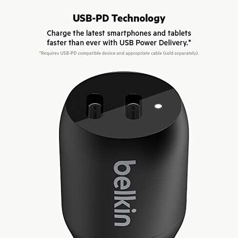 بلكن شاحن سيارة USB-C PD 36 واط (شاحن سيارة مزدوج 18 واط USB-C لتوصيل الطاقة لايفون 14 وسلسلة 13 وسامسونج وجوجل والمزيد) in Kuwait