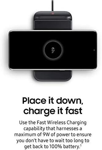 SAMSUNG Electronics Wireless Charger Convertible Qi Certified (Pad/Stand), for Galaxy Buds, Galaxy Phones, and Apple iPhone Devices - US Version - Black (US Version) in Kuwait