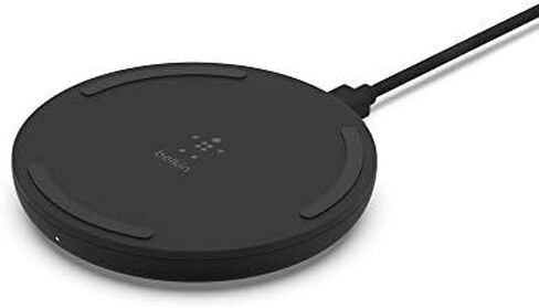 Belkin BoostCharge 10W Fast Wireless Charger Pad, with Included QuickCharge 3.0 Wall Charger and Cable, Case Compatible for iPhones, Galaxy, Pixel and Other Qi Enabled Devices (includes AC adapter) in Saudi Arabia