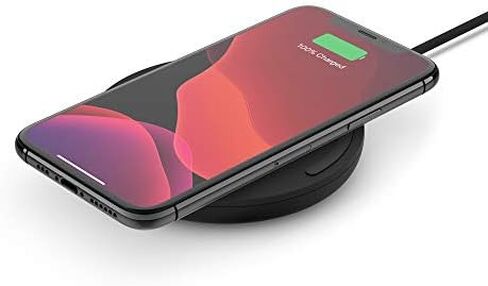 Belkin BoostCharge 10W Fast Wireless Charger Pad, with Included QuickCharge 3.0 Wall Charger and Cable, Case Compatible for iPhones, Galaxy, Pixel and Other Qi Enabled Devices (includes AC adapter) in Saudi Arabia