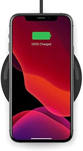 Belkin BoostCharge 10W Fast Wireless Charger Pad, with Included QuickCharge 3.0 Wall Charger and Cable, Case Compatible for iPhones, Galaxy, Pixel and Other Qi Enabled Devices (includes AC adapter) in Saudi Arabia