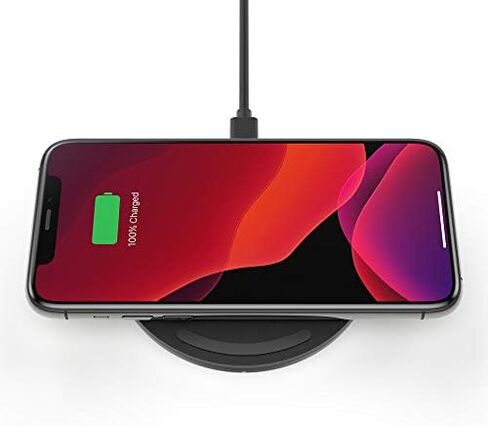 Belkin BoostCharge 10W Fast Wireless Charger Pad, with Included QuickCharge 3.0 Wall Charger and Cable, Case Compatible for iPhones, Galaxy, Pixel and Other Qi Enabled Devices (includes AC adapter) in Saudi Arabia