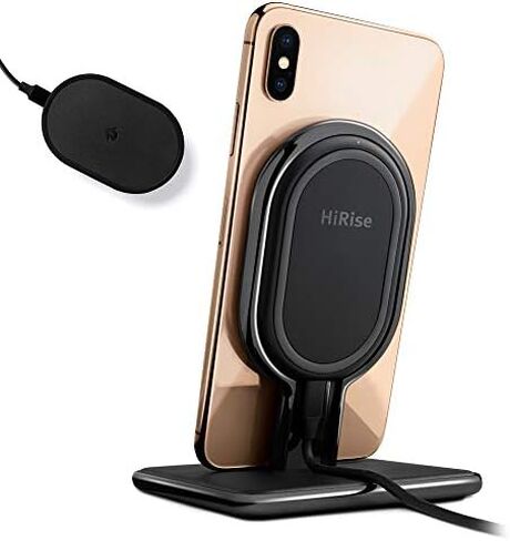 Twelve South HiRise Wireless | Fast Charge 10W Qi 2-in-1 Desktop + Wireless Travel Charger for iPhone/Wireless Charging Smart Phones/AirPods Wireless Charging Case in Saudi Arabia