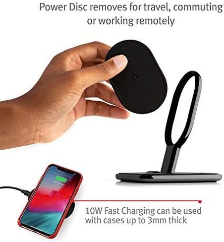 Twelve South HiRise Wireless | Fast Charge 10W Qi 2-in-1 Desktop + Wireless Travel Charger for iPhone/Wireless Charging Smart Phones/AirPods Wireless Charging Case in Saudi Arabia