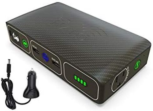 HALO Bolt Wireless Laptop Power Bank - 44400 mWh Portable Phone Laptop Charger Car Jump Starter with AC Outlet and Car Charger, Black Graphite (114425) in Saudi Arabia