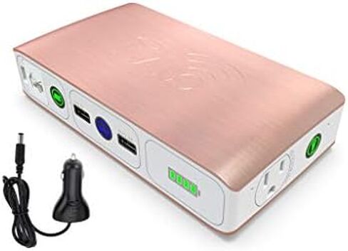 HALO Bolt Wireless Laptop Power Bank - 44400 mWh Portable Phone Laptop Charger Car Jump Starter with AC Outlet and Car Charger, Rose Gold (114494) in Saudi Arabia
