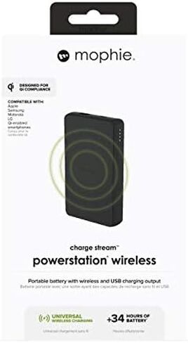 Mophie Charge Stream powerstation Wireless - Made for Qi Enabled Smartphones and Tablets (6,040mAh) - Black (401101514) in Saudi Arabia