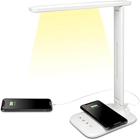 iLive LED Desk Lamp with Wireless Charging, USB Port, Foldable, White (IAQL300W) in Saudi Arabia