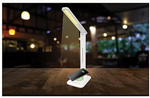 iLive LED Desk Lamp with Wireless Charging, USB Port, Foldable, White (IAQL300W) in Saudi Arabia