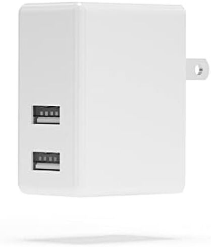 USB Wall Charger 12W/2.4A by TalkWorks - Dual Port Universal Cell Phone Charger Adapter For Apple iPhone, iPad, Nintendo Switch, Android for Samsung Galaxy, Bluetooth Speaker, Tablet - White in Saudi Arabia