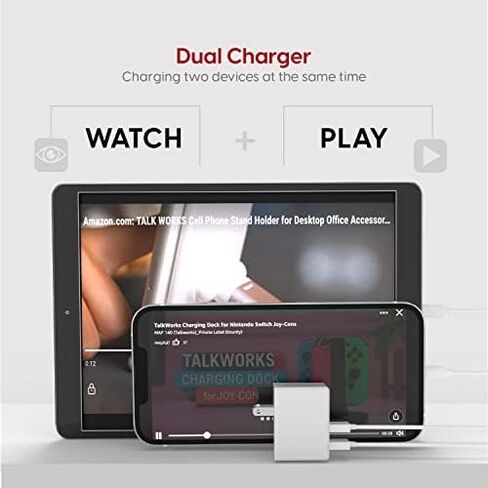 USB Wall Charger 12W/2.4A by TalkWorks - Dual Port Universal Cell Phone Charger Adapter For Apple iPhone, iPad, Nintendo Switch, Android for Samsung Galaxy, Bluetooth Speaker, Tablet - White in Saudi Arabia