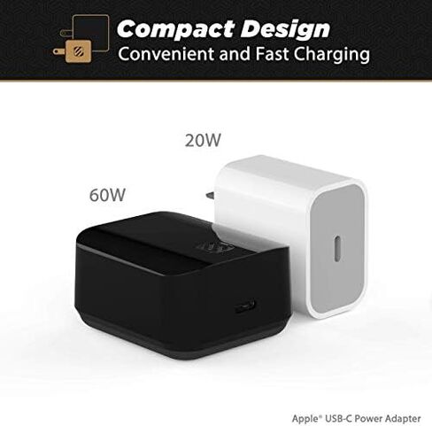 SCOSCHE HPDC60 Powervolt 60W USB Type-C Wall Charger Compatible with All Power Delivery 3.0, 2.0 and Standard USB-C Devices in Black in Kuwait