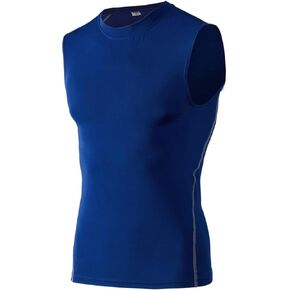 TOPTIE Mens Compression Sleeveless Base Layer, Athletic Workout T-Shirt