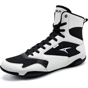 ASHION Men Wrestling Shoes Boxing Shoes High Top Fitness Sneakers Zero Drop Sole in Saudi Arabia
