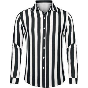 Lars Amadeus Men's Casual Striped Shirts Long Sleeves Button Down Classic Fit Dress Shirts