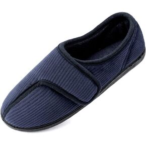 Git-up Diabetic Slippers Shoes for Men Arthritis Edema Adjustable Closure Toe Swollen Feet Slippers Memory Foam Comfy Bedroom House Indoor Outdoor Shoes