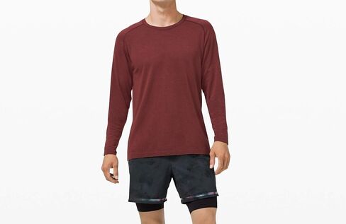 قميص رجالي بأكمام طويلة من LuluLemon Athletica LululuLemon بأكمام طويلة (Cassis/Savannah، XL) in Saudi Arabia