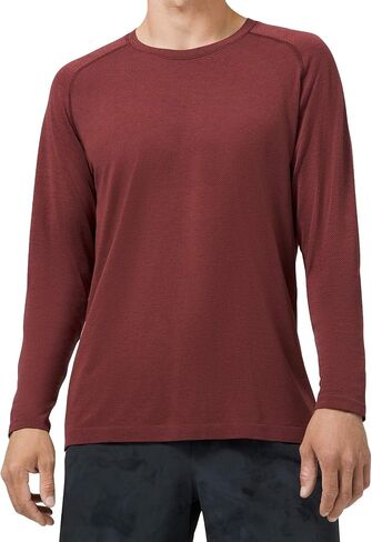 قميص رجالي بأكمام طويلة من LuluLemon Athletica LululuLemon بأكمام طويلة (Cassis/Savannah، XL) in Saudi Arabia