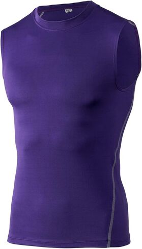 TOPTIE Mens Compression Sleeveless Base Layer, Athletic Workout T-Shirt in Kuwait