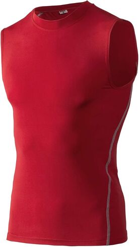 TOPTIE Mens Compression Sleeveless Base Layer, Athletic Workout T-Shirt in Kuwait