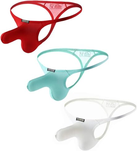 Mens Elephant Nose Thongs Soft Breathable Ice Silk Underwear Sexy Mesh G String Underpants in Kuwait