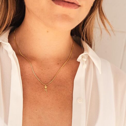 DELLA MODA Birth Blossom Necklace | Birth Month Flower Pendant | 18K Gold | Personalized Birthday Gift for Her | Birthmonth - All 12 Months in Kuwait