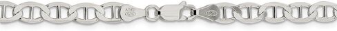 925 Sterling Silver Men's 5.7mm Flat Anchor Mariner Chain Necklace - with Secure Lobster Lock Clasp in Kuwait