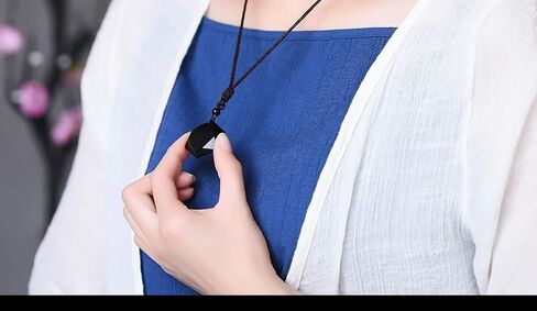 ARZASGO Obsidian Necklace Natural Stone Hexagram Necklace Amulet Lucky Love Crystal Pendant With Woven Cotton Cord for Men Women in Kuwait