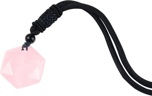 ARZASGO Obsidian Necklace Natural Stone Hexagram Necklace Amulet Lucky Love Crystal Pendant With Woven Cotton Cord for Men Women in Kuwait