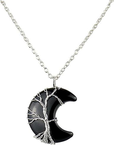 ARZASGO Obsidian Necklace Natural Stone Hexagram Necklace Amulet Lucky Love Crystal Pendant With Woven Cotton Cord for Men Women in Kuwait