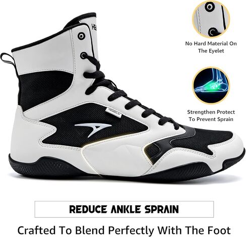 ASHION Men Wrestling Shoes Boxing Shoes High Top Fitness Sneakers Zero Drop Sole in Kuwait