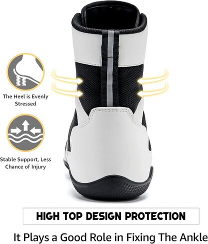 ASHION Men Wrestling Shoes Boxing Shoes High Top Fitness Sneakers Zero Drop Sole in Kuwait