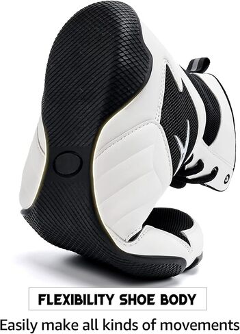 ASHION Men Wrestling Shoes Boxing Shoes High Top Fitness Sneakers Zero Drop Sole in Kuwait