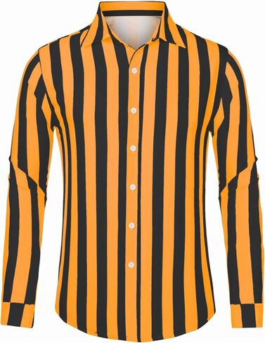 Lars Amadeus Men's Casual Striped Shirts Long Sleeves Button Down Classic Fit Dress Shirts in Saudi Arabia