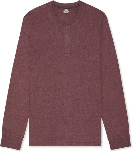 قميص Henley رجالي كبير وطويل وكبير وطويل من المياه المالحة بأكمام طويلة من IZOD in Kuwait