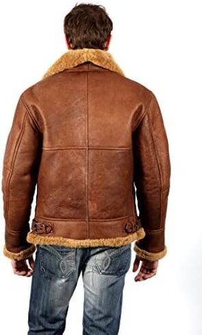 Men's Brown Long Shearling Ginger Sheepskin Leather Coat With Belt in Saudi Arabia
