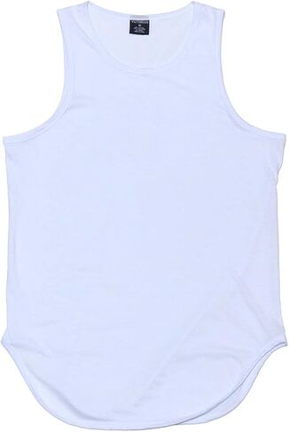 VICTORIOUS Solid Color Long Length Curved Hem Tank Top in Kuwait