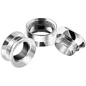 2PCS Steel Internally Threaded Double Flared Saddle Screw Stretcher Ear Tunnel Gauge Lobe Plug Piercing Jewelry Choose Sizes in Saudi Arabia