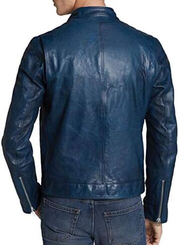 Brand Me Men's Genuine Leather Pure Lambskin Biker Jacket BM011 in Saudi Arabia