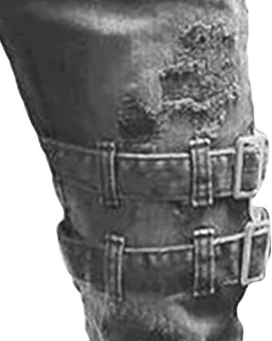 Maiyifu-GJ Men's Distressed Moto Biker Jeans Ripped Punk Gothic Zipper Denim Pants Hip hop Tapered Leg Slim Fit Jean in Kuwait
