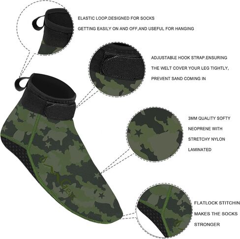 Water Socks Neoprene Socks Beach Booties Shoes 3mm Glued Blind Stitched Anti-Slip Wetsuit Boots Fin Swim Socks for Water Sports Outdoor Activities in Saudi Arabia