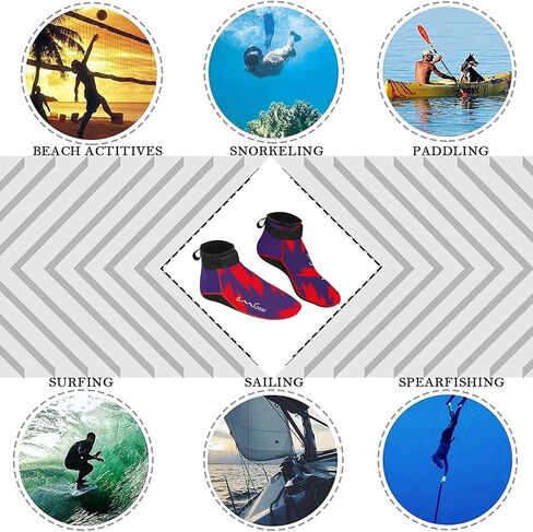 Water Socks Neoprene Socks Beach Booties Shoes 3mm Glued Blind Stitched Anti-Slip Wetsuit Boots Fin Swim Socks for Water Sports Outdoor Activities in Saudi Arabia