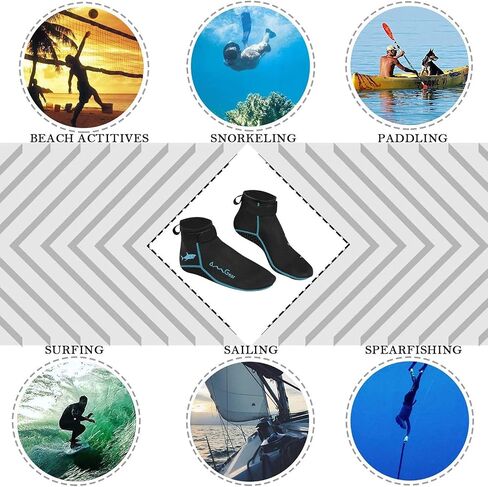OMGear Water Socks Neoprene Socks Beach Booties 3mm 5mm Anti-Slip Wetsuit Footwear Fin Swim Sand Proof Socks in Saudi Arabia