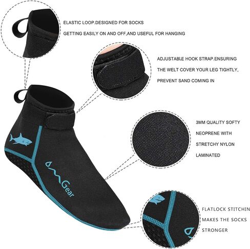 OMGear Water Socks Neoprene Socks Beach Booties 3mm 5mm Anti-Slip Wetsuit Footwear Fin Swim Sand Proof Socks in Saudi Arabia