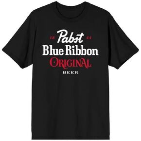 Pabst Blue Ribbon Original Beer Logo Men’s Black T-Shirt in Saudi Arabia