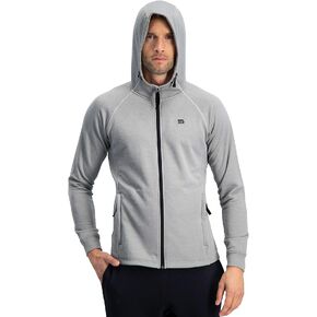 Three Sixty Six Sweatshirts for Men Zip Up Hoodie - Dry Fit Full Zip Jacket, French Terry Fabric