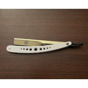 White and Gold Classic Design Lightweight Barber Shaving Razor Cut-Throat Straight Edge Razor in Kuwait