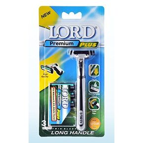 LORD Premium Plus Razor with Long Rubber Handle+3 Twin Blades in Saudi Arabia